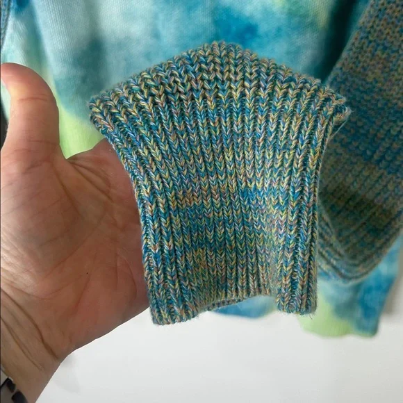 ANTHROPOLOGIE Blue Watercolor Tie-Dye Sweater Size Large - Picture 11 of 16